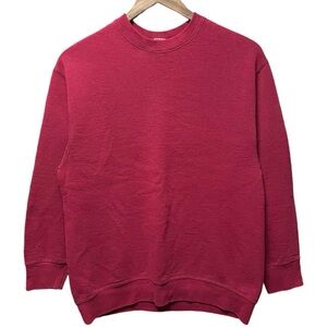 vintage blank 90s maroon burgundy long sleeve crewneck casual sweater sweatshirt